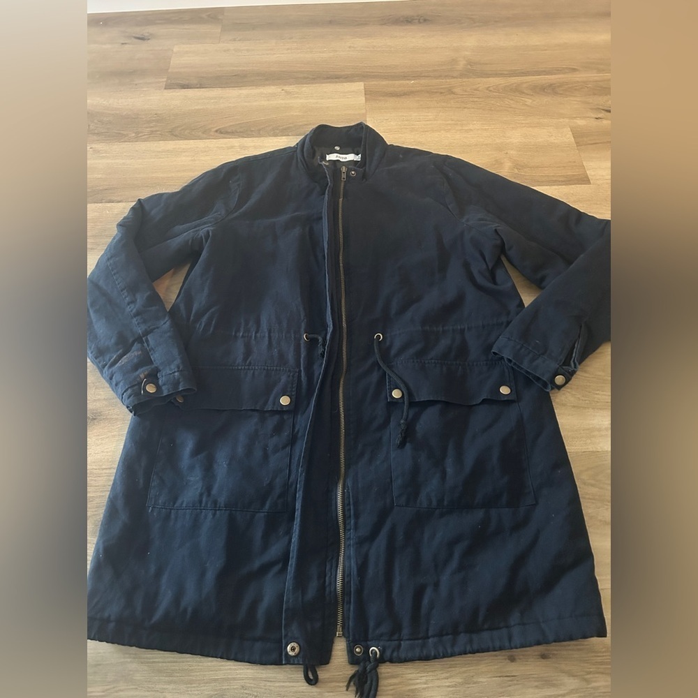JustFab Navy Blue Utility Jacket / Parka – Zip & Snap Front – Size XL – Good - Picture 7 of 9